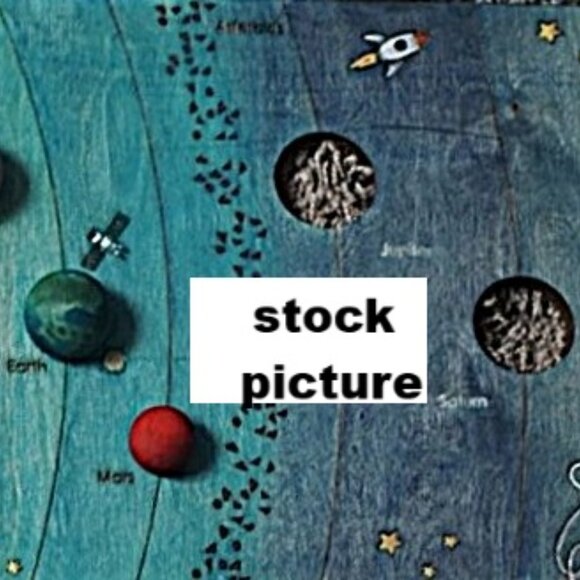 Wood Solar System Model Toys Set Puzzle Board Planets Montessori 3-Part Cards - Picture 5 of 6